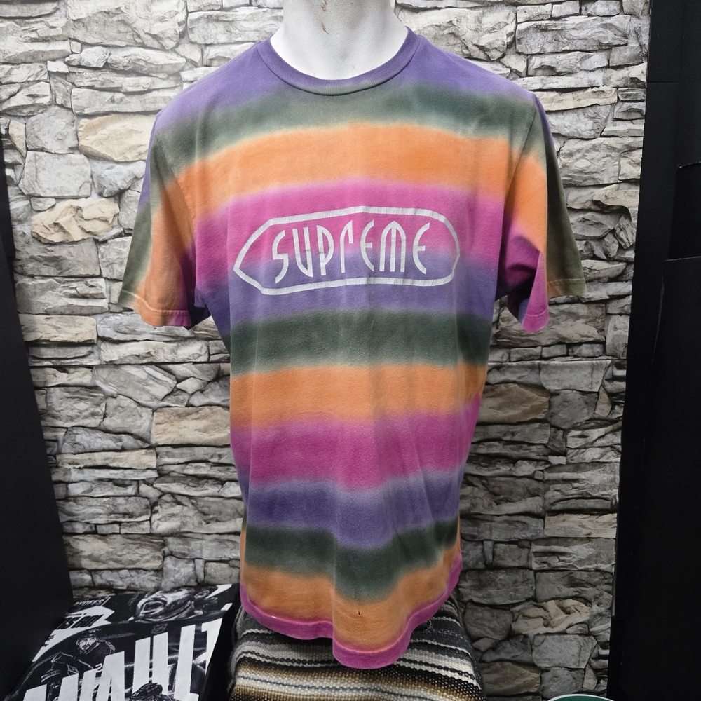 Supreme Purple and Orange Striped Tee